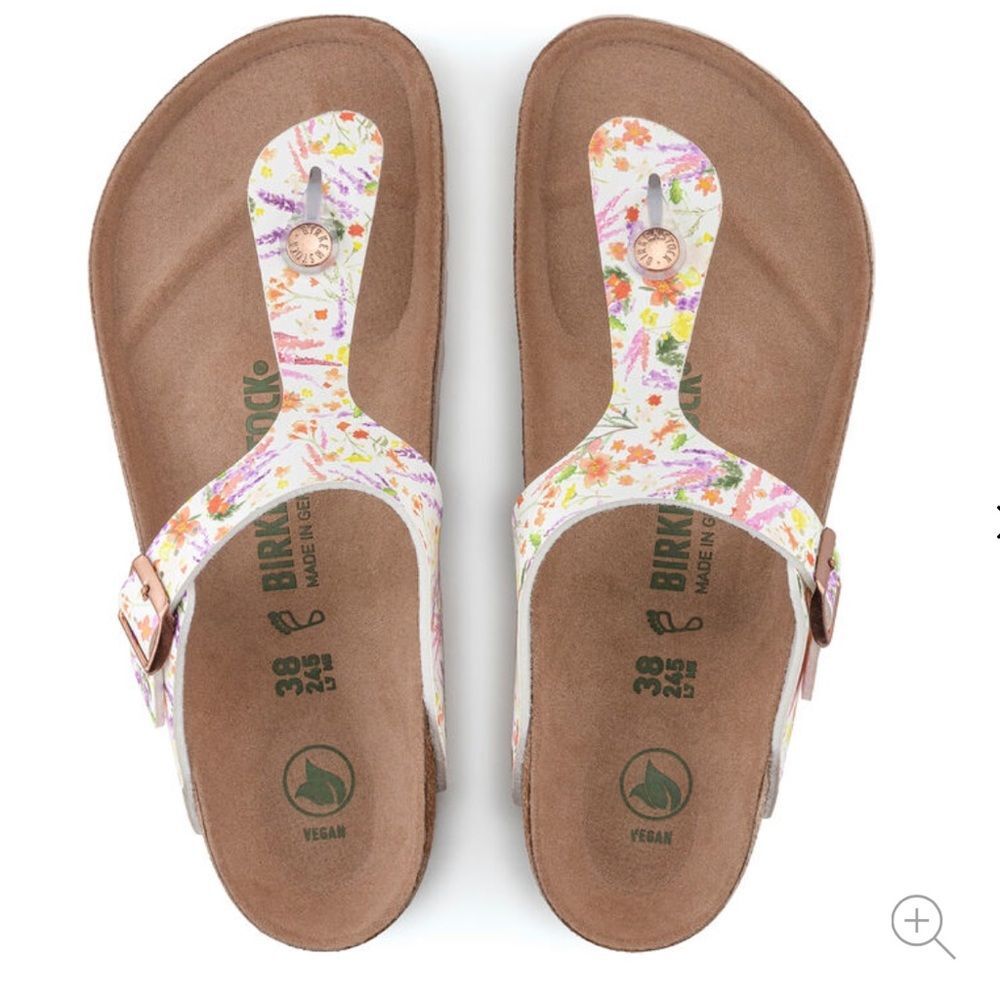 New BIRKENSTOCK WOMEN’S GIZEH VEGAN BIRKO-FLOR SANDAL WHITE 39 - Picture 3 of 11